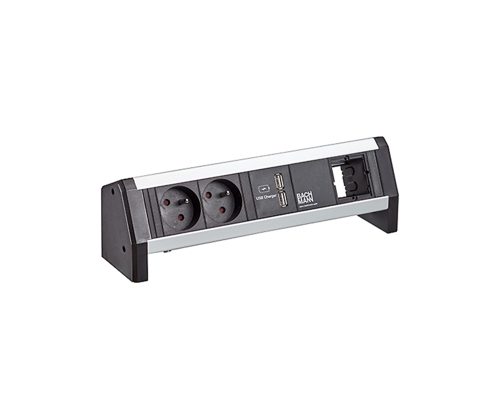 BACHMANN DESK 2xUTE 35° 1xUSB Charger 1xCM Strom 1,0m GST18
