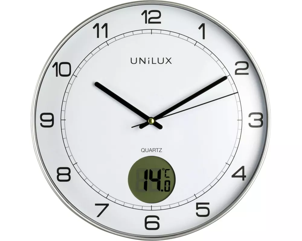 UNiLUX Wanduhr Tempus Silber/Weiss