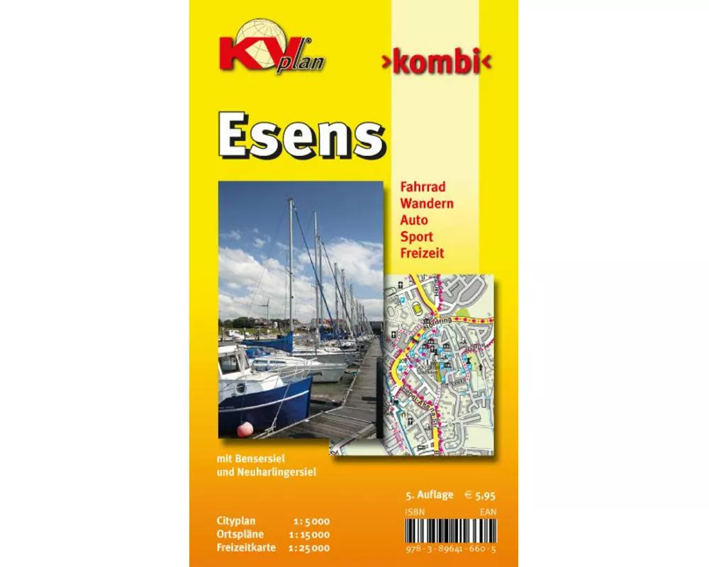 Esens, KVplan, Radkarte/Freizeitkarte/Stadtplan, 1:25.000 / 1:15.000 / 1:5.000