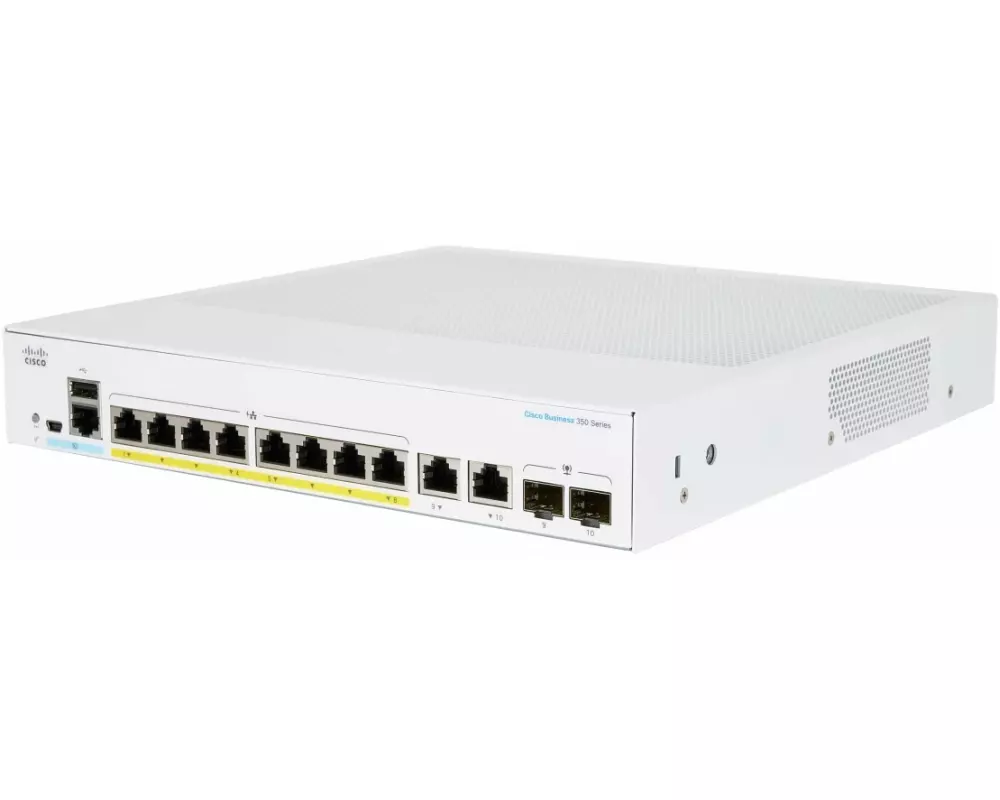 Cisco PoE+ Switch CBS350-8FP-2G 10 Port
