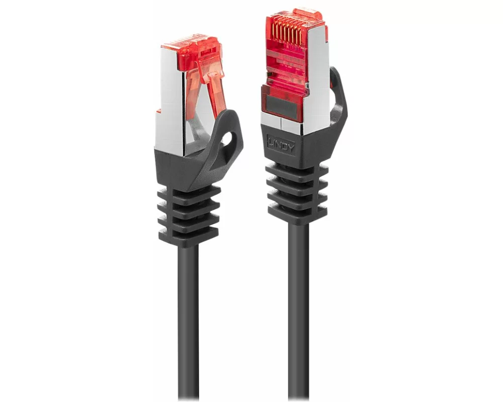 LINDY Basic Cat.6 S/FTP Cable, black, 0,3m Patchcable