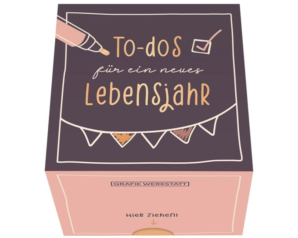 Grafik Werkstatt Message in a Box To-dos für ein neues Lebensjahr