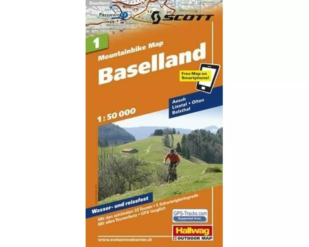 Hallwag Mountainbike-Karte 1 Baselland 1:50.000