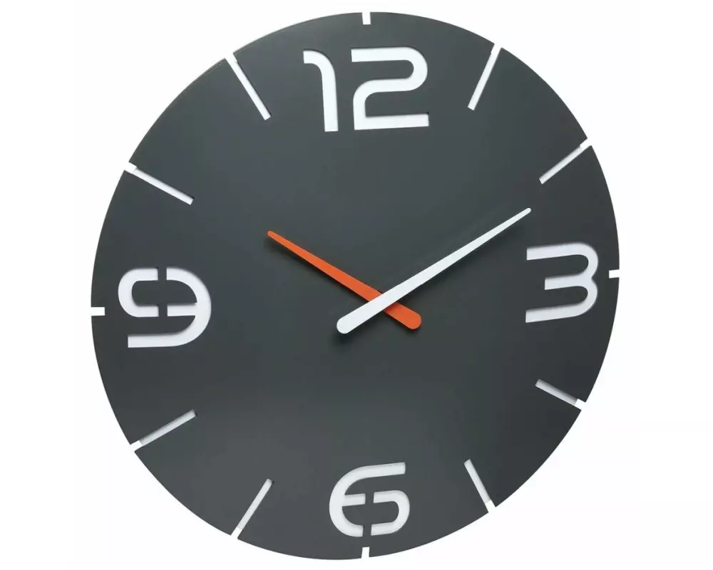 TFA Dostmann Funk-Wanduhr Contour Anthrazit, Ø 35 cm