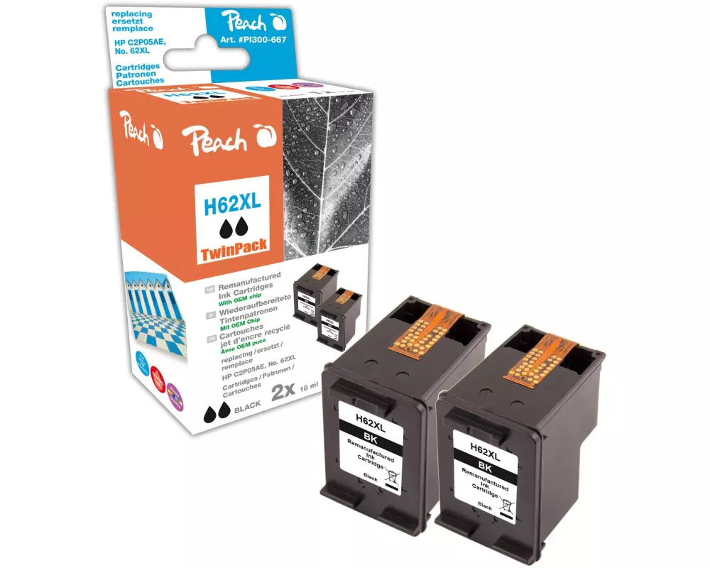 Peach Tinte HP Nr. 62XL (C2P05AE) Black