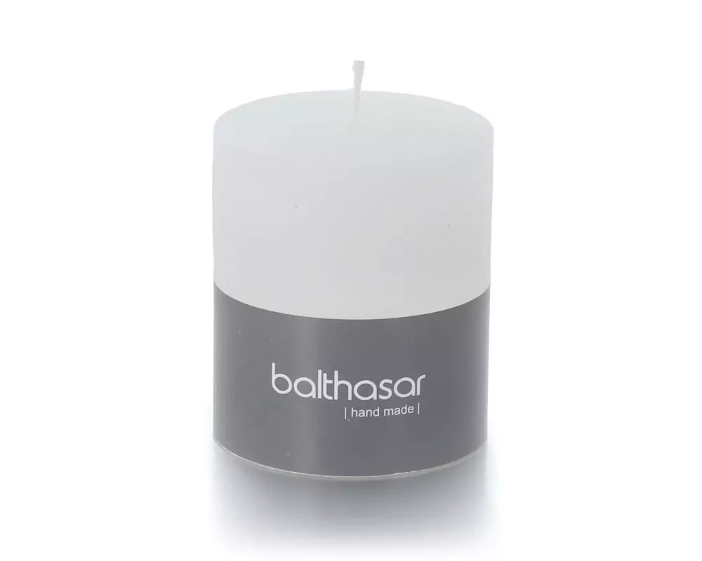 balthasar Zylinderkerze Rustico 8 cm x 7 cm, Weiss