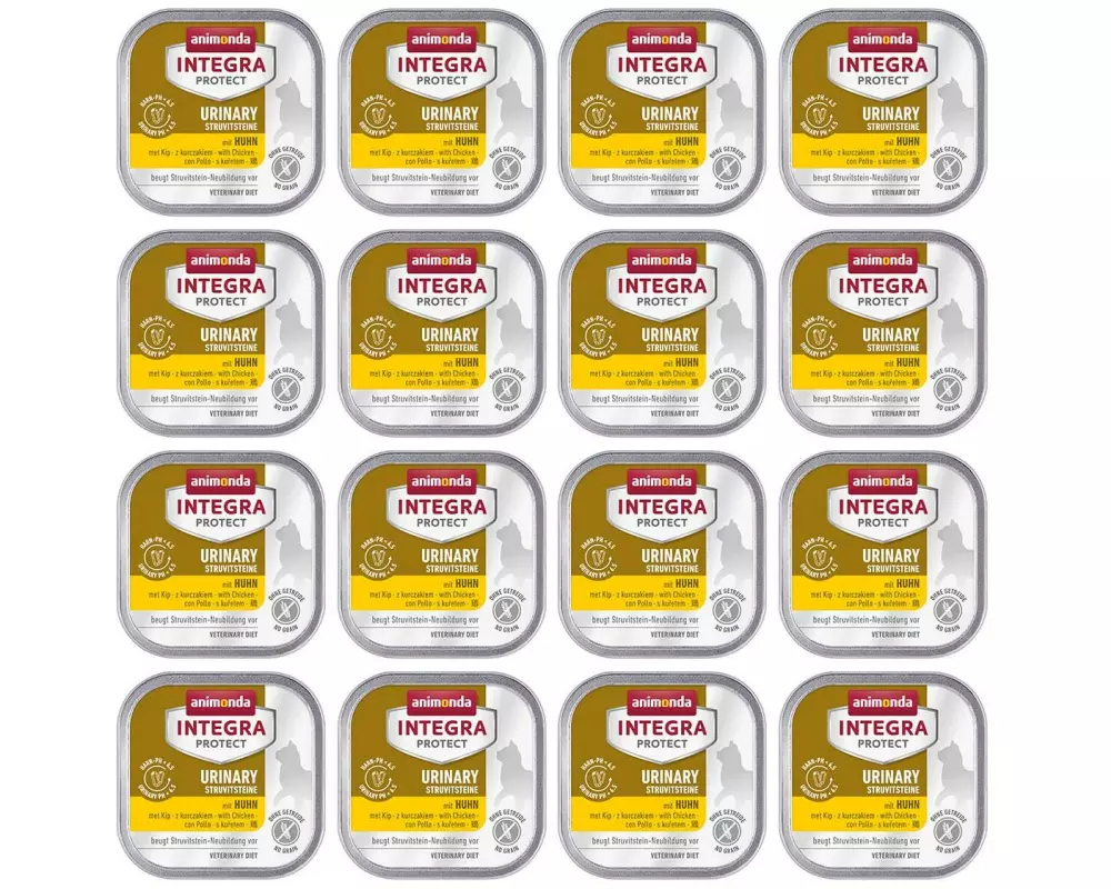 Animonda Integra Protect Nassfutter Urinary Harnsteine Huhn, 16 x 100 g