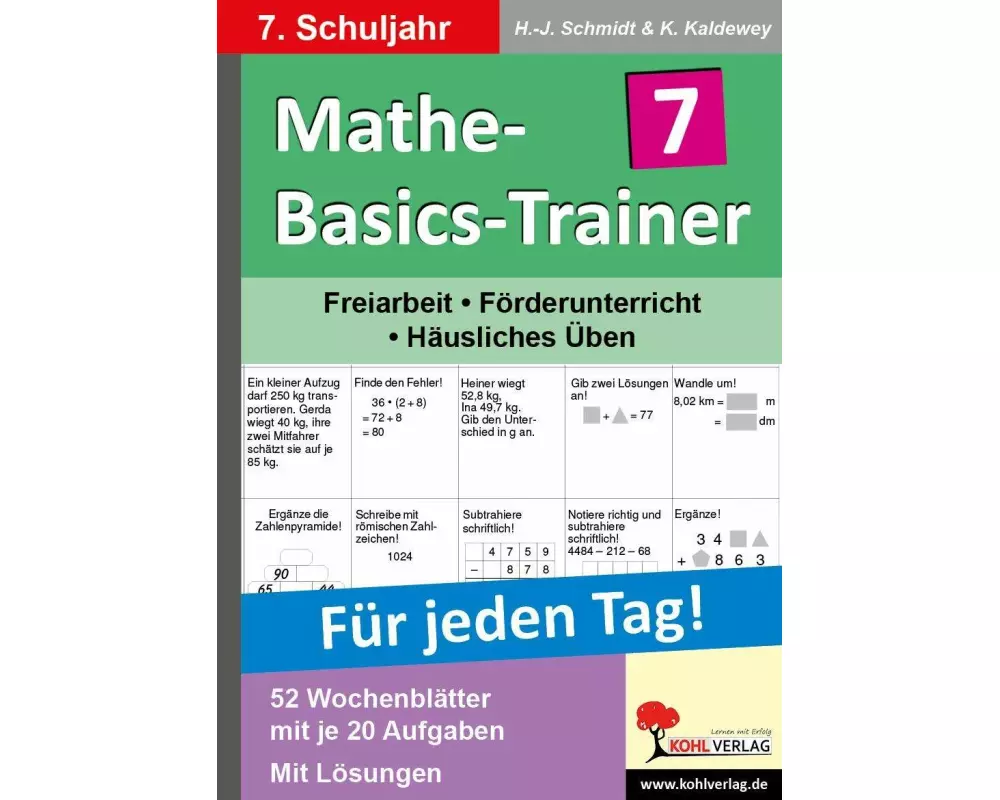 Mathe-Basics-Trainer / 7. Schuljahr Grundlagentraining für jeden Tag!