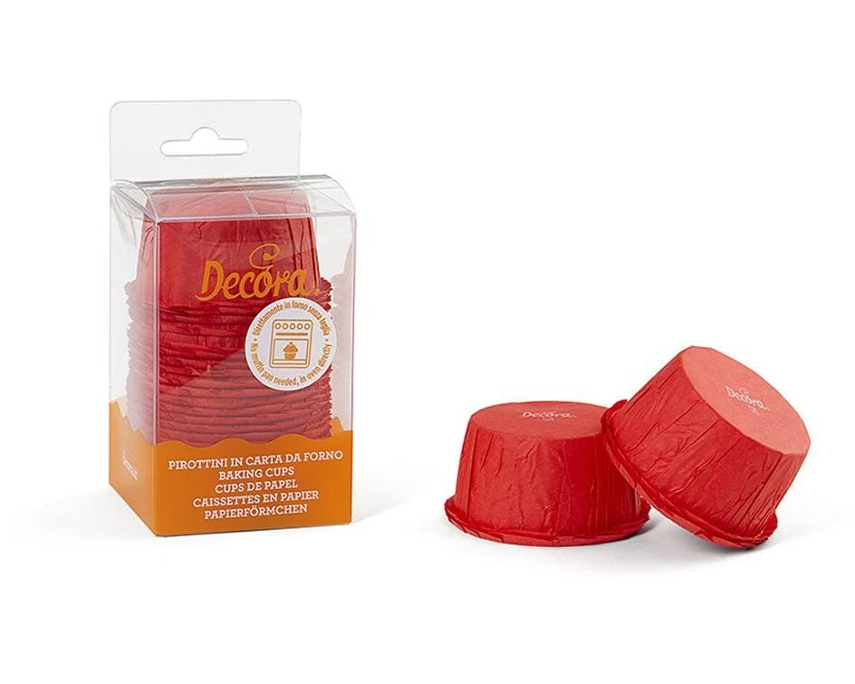 Decora Muffin Backform Ruffled, Rot, 25 Stück