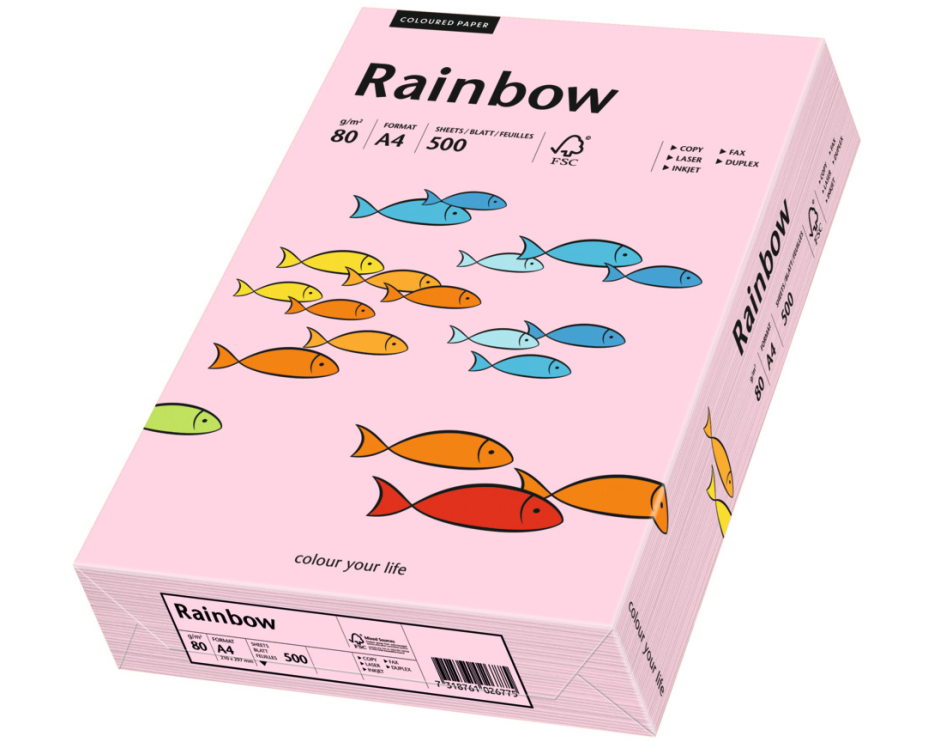 RAINBOW Papier hellrosa/54 A4 88042519 FSC, 80g 500 Blatt