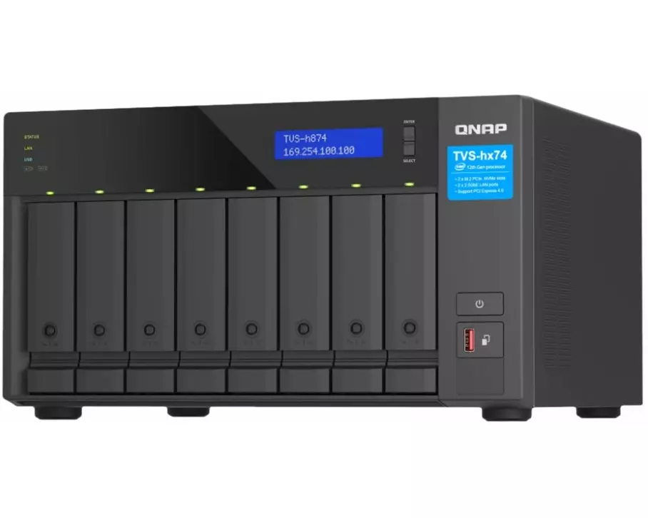 QNAP TVS-H874-I7-32G 8-bay QuTS hero NAS Intel Core i7-12700 12-core 32GB RAM