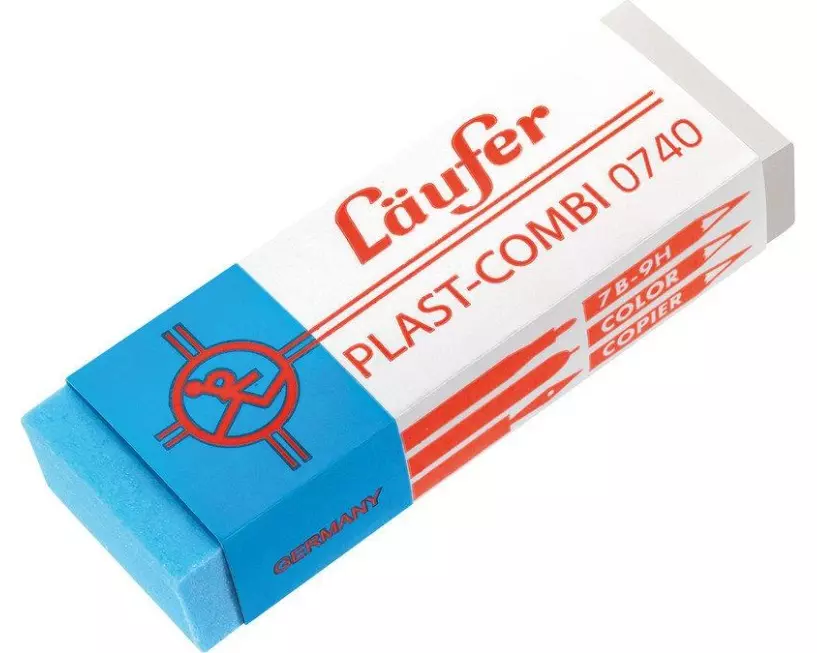 Läufer Radiergummi PLAST COMBI 0740 Blau/Weiss