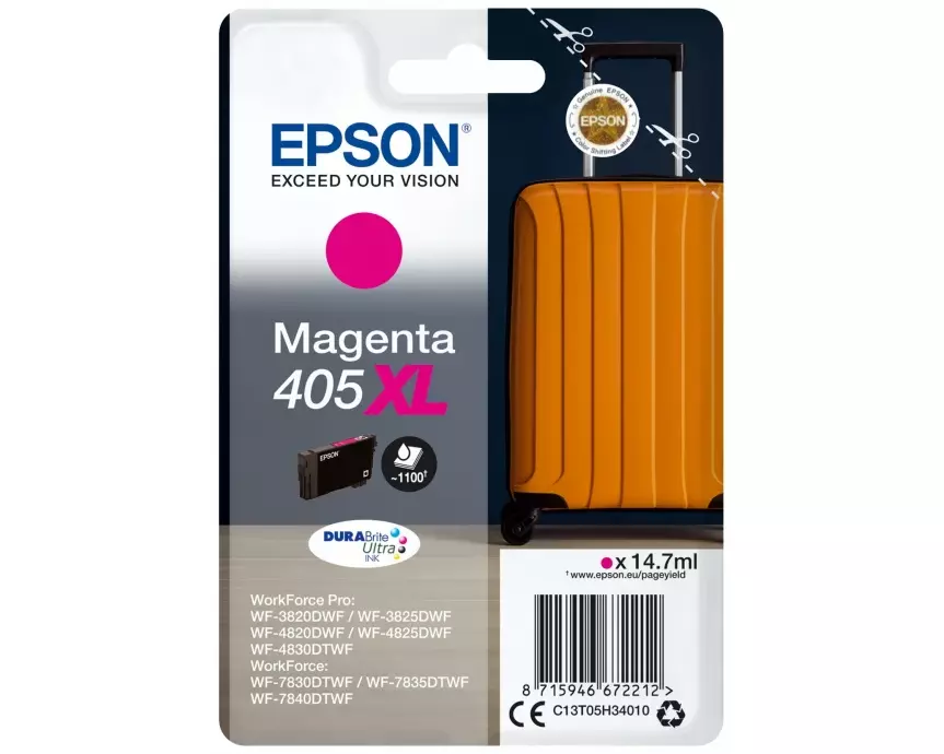 EPSON Singlepack Magenta 405XL DURABrite Ultra Ink