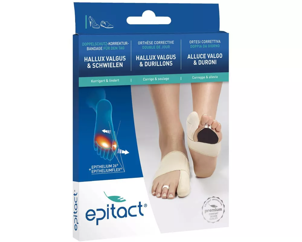 Epitact Hallux Valgus Doppelschutz Korrektur-Bandage rechts M