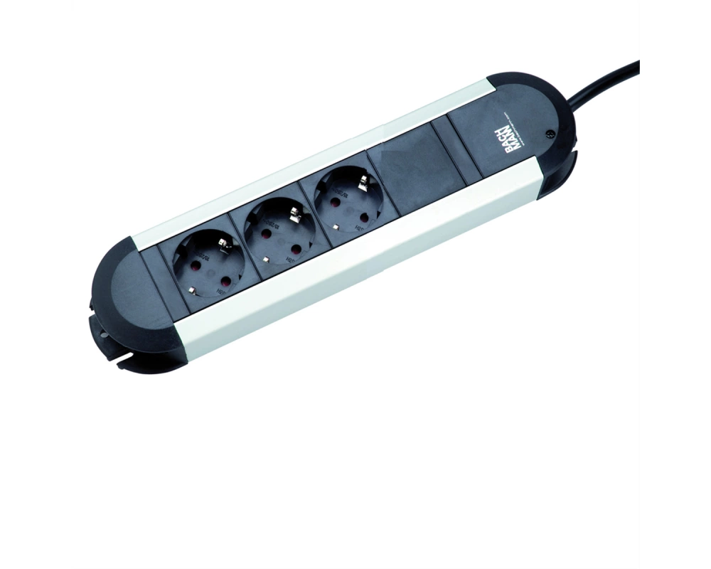 BACHMANN PRIMO Steckdosenleiste 3x Schutzkontakt, Aluminium, 1,75m
