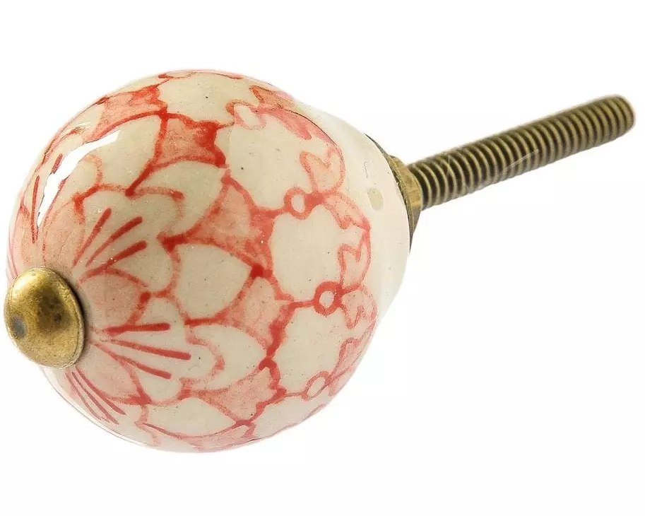 Tranquillo Möbelgriff handgemacht, Ø 3 cm, Weiss/Gold