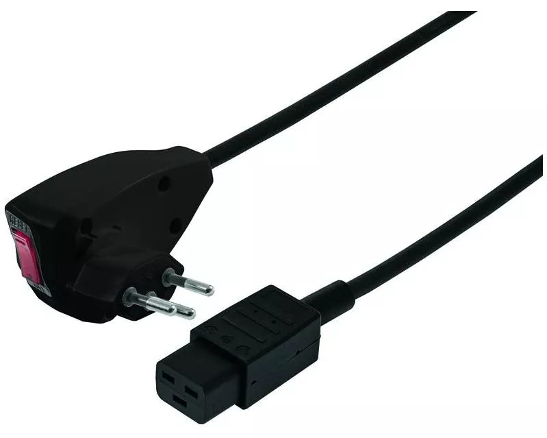 STEFFEN Adapterkabel T12-C19 Td 3 x 1.5 mm2, 2.5m, schwarz