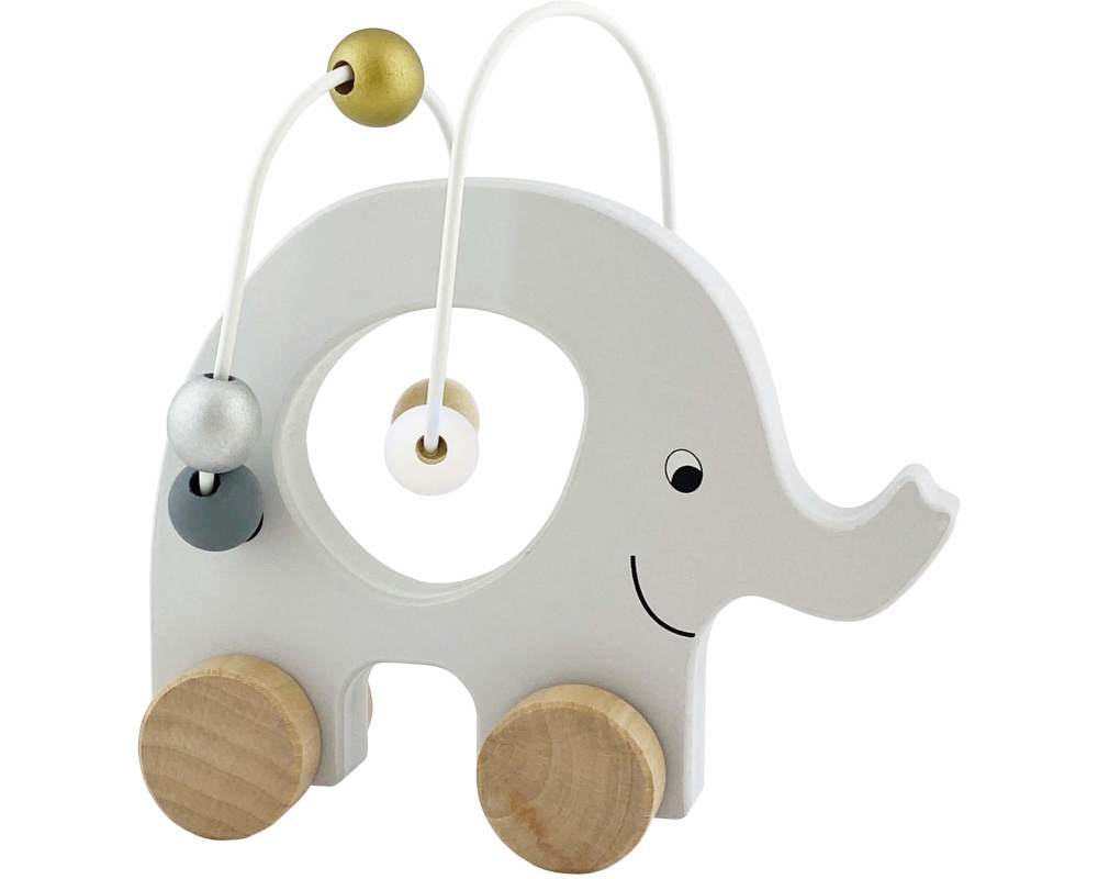 JABADABADO Nachzieh Elefant C2530 silber, mit Abacus 17x6x17cm