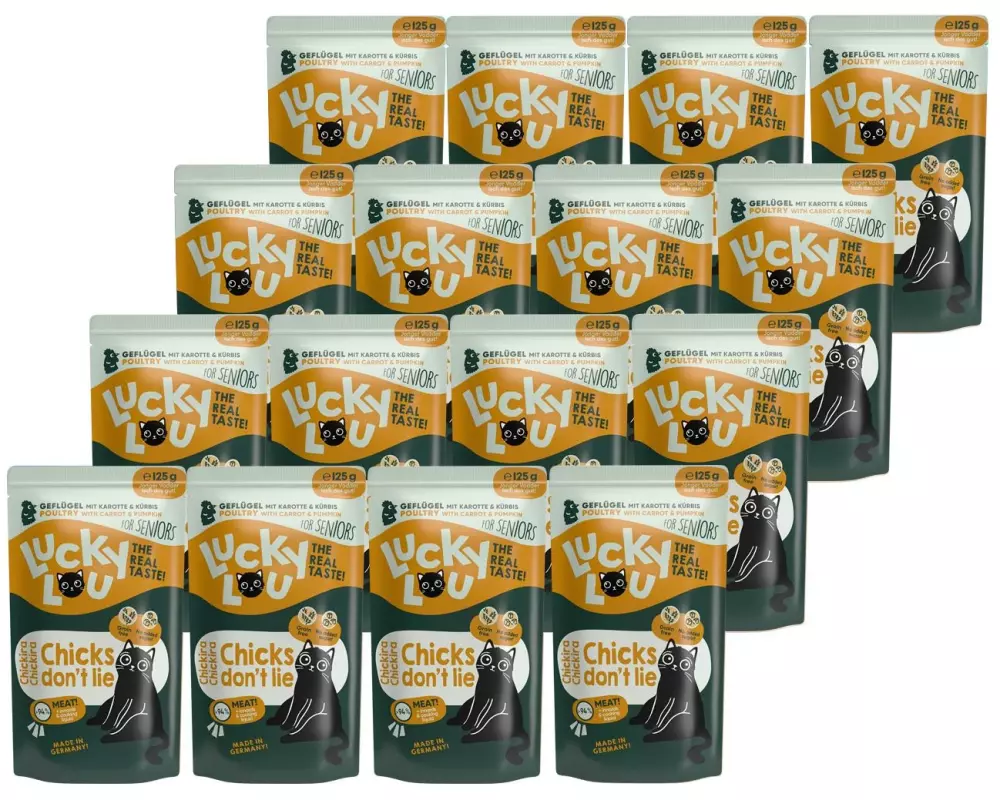 Lucky Lou Nassfutter Lifestage Senior Geflügel, 16 x 125 g