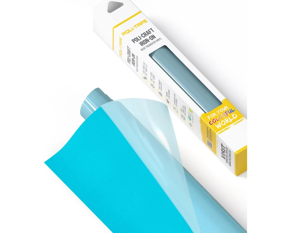 Poli-Tape Aufbügelfolie Tubitherm Flock, 30.5 x 61 cm, Türkis matt