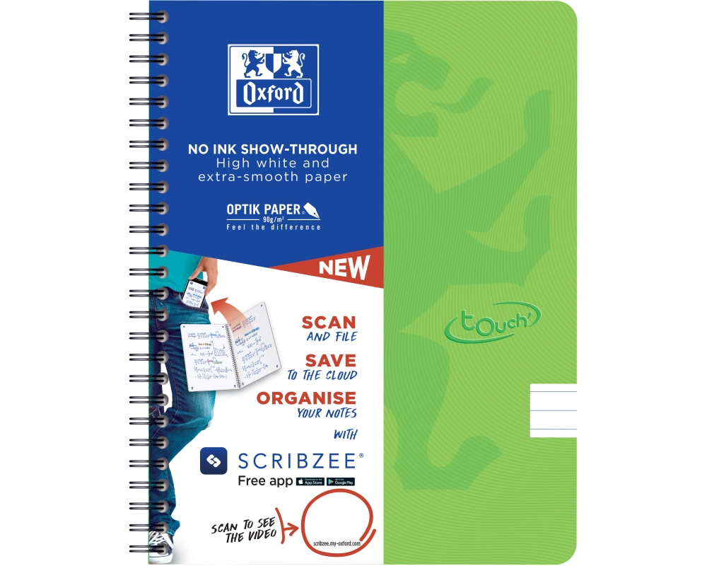 OXFORD Touch Spiralheft 400118803 A5, liniert 70 Blatt, hellgrün