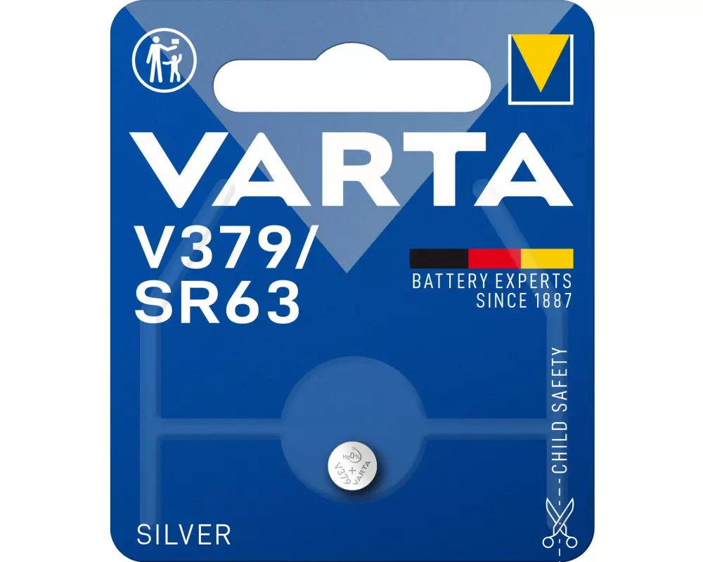Varta Knopfzelle V379 / SR63 , 1 Stück