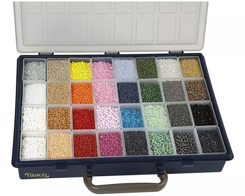 Creativ Company Rocailles-Perlen 6/0+8/0+15/0, 32 x 100g Mehrfarbig