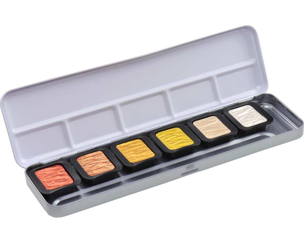 TALENS Perlglanzfarbe Finetec Box F0600 Essentials Metals 6 Farben