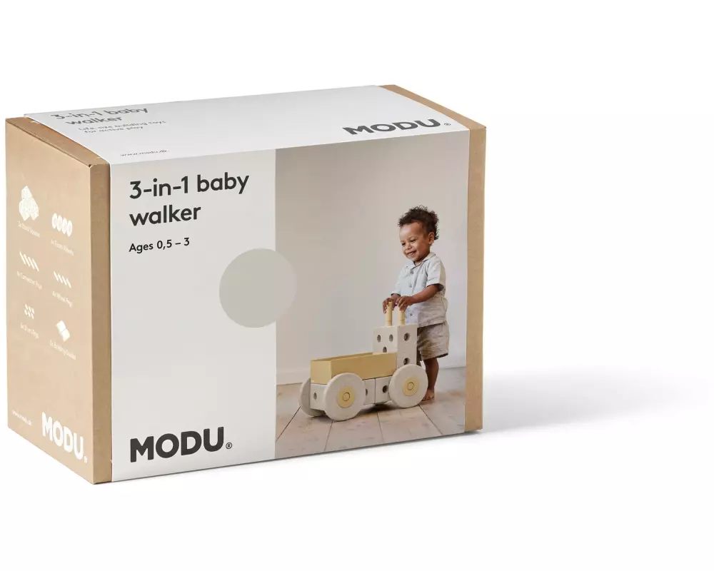 MODU 3-in-1 Baby Walker Sand Grey / Honey Yellow