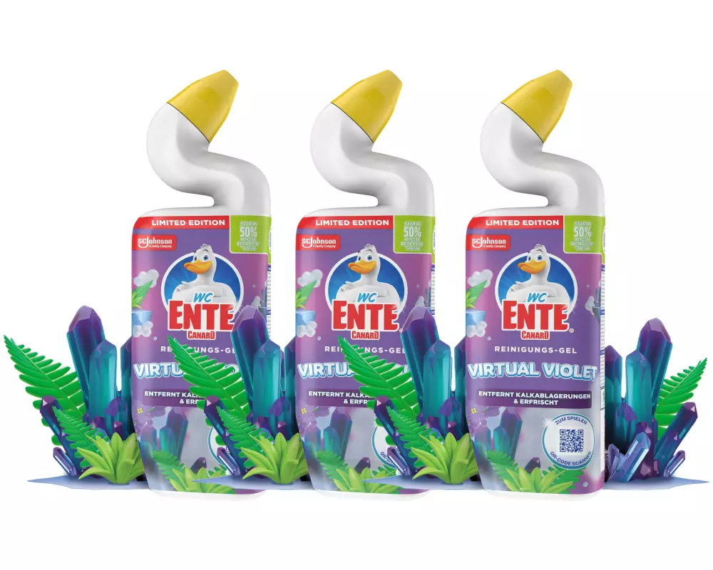 WC-Ente Reinigungsgel Virtual Violet Trio 750 ml