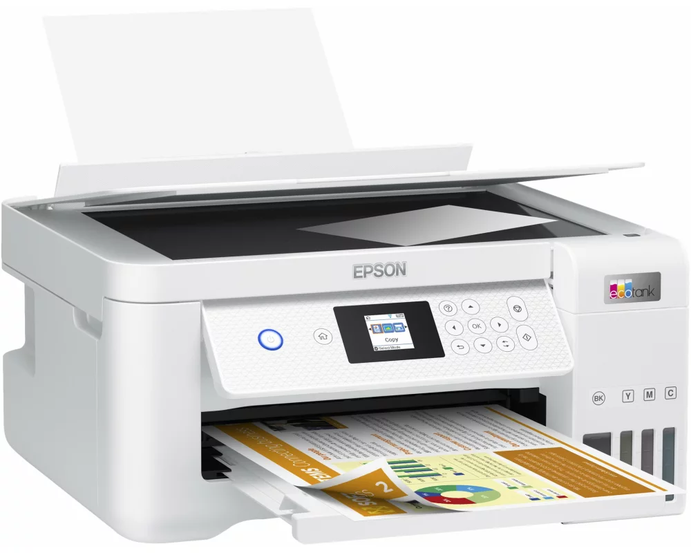 Epson EcoTank ET-2856 MFP colour ink-jet refillable A4 10.5ppm print 100 sheets USB Wi-Fi white