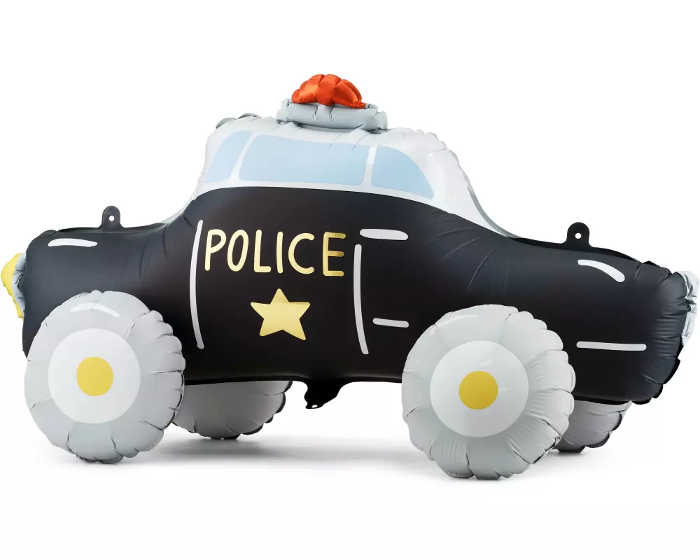 Partydeco Folienballon Polizeiauto inkl. Strohhalm 90 x 41 cm, 1 Stk