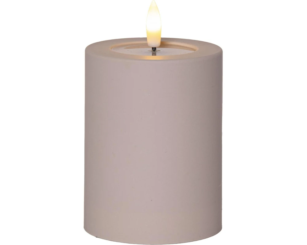 Star Trading LED Pillar Kerze Flamme Soft Indoor, 12.50 cm, Beige