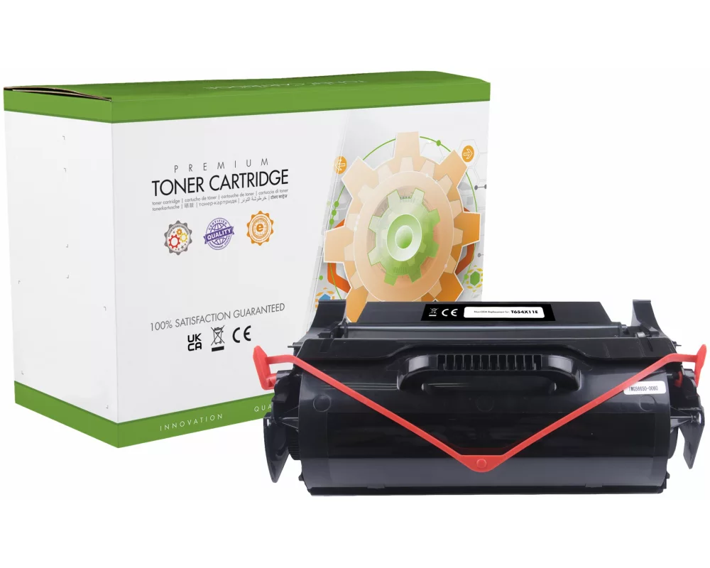 STATIC Toner cartridge compatible with Lexmark T654X11E black remanufactured 36.000 pages