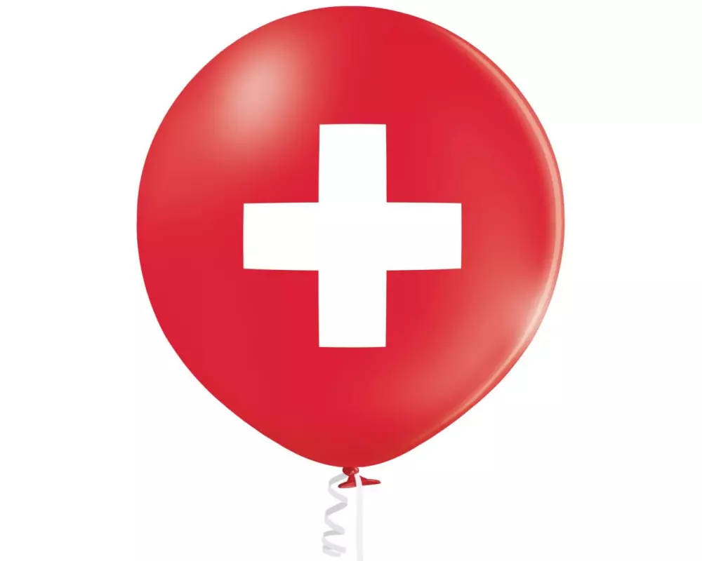 Belbal Luftballon Schweiz Rot/Weiss, Ø 30 cm, 50 Stück