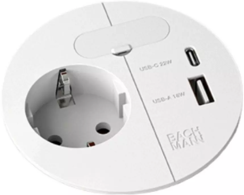 Bachmann Steckdose Loop in Charge A/C 22W, 0.2m - Weis