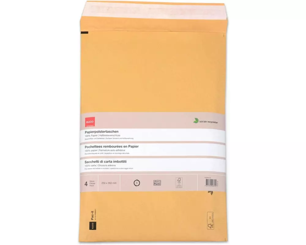 ELCO Versandtasche Zero Plastic 250 x 350 mm, 4 Stück