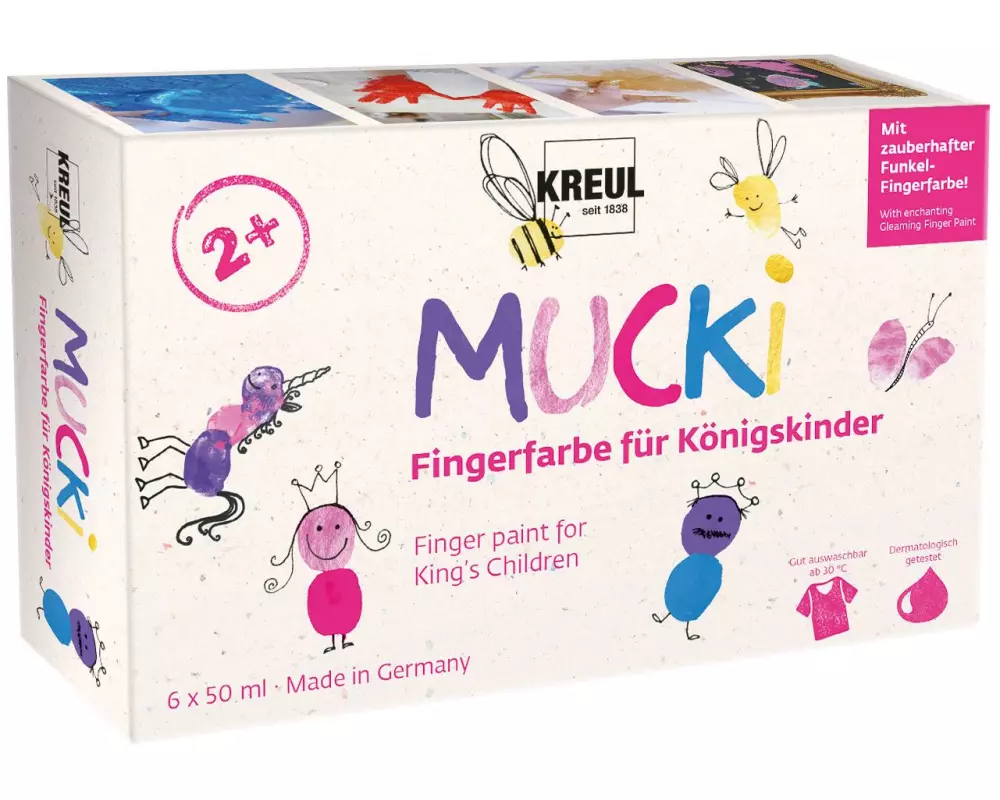 Kreul Fingermalfarbe Set Königskinder 50 ml, 6 Stück