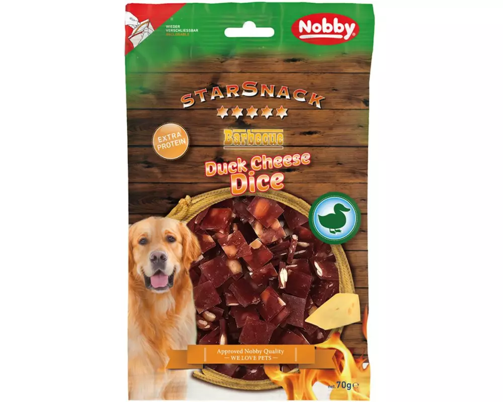 Nobby Leckerli StarSnack Barbecue Duck Cheese Dice, 70 g