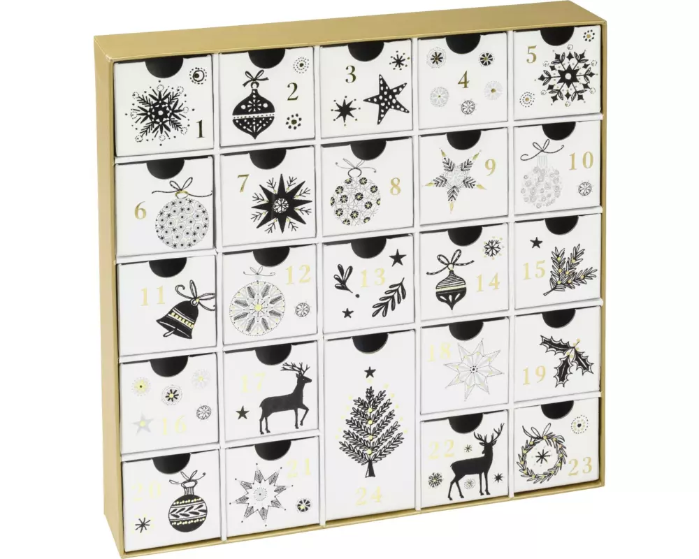 Stewo Adventskalender Geschenkbox Karton 28 x 28 x 3.5 cm