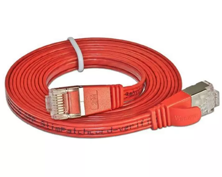 SLIM Slimpatchkabel RJ-45 - RJ-45, Cat 6, STP, 10 m, Rot