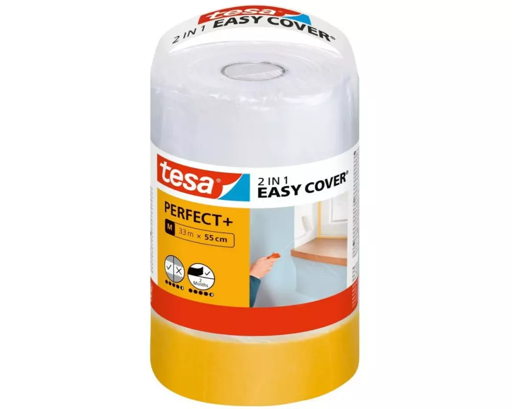 tesa Abdeckfolie Easy Cover Perfect+ Refill M, 33 m x 550 mm