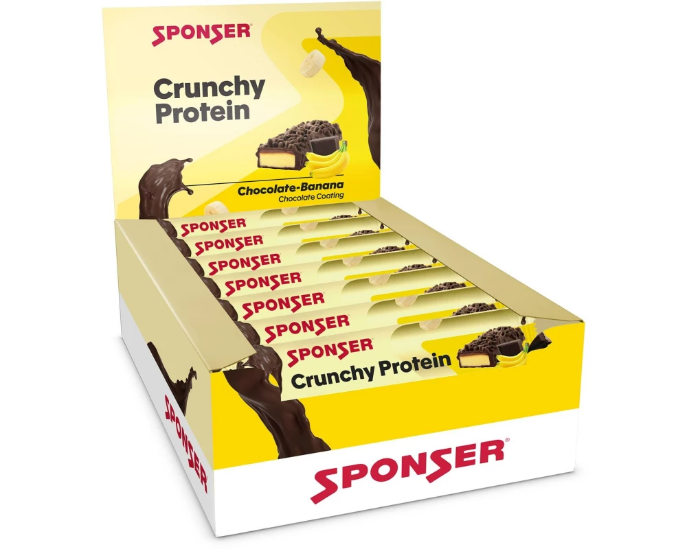 Sponser Riegel Crunchy Protein Banane/Schokolade, 15 x 55 g