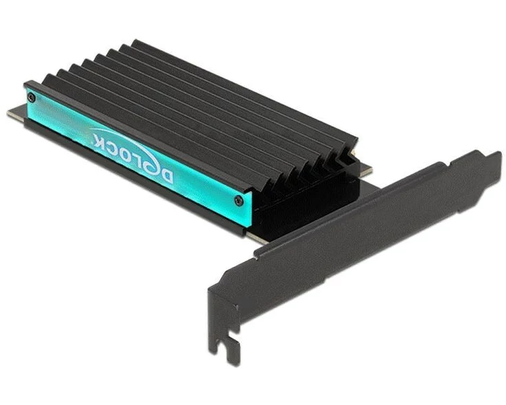 Delock Host Bus Adapter PCIe x4 - M.2, NVMe, Key M, RGB-LED