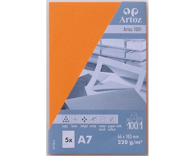ARTOZ Visitenkarten 1001 A7 107136145 220g, orange 5 Blatt