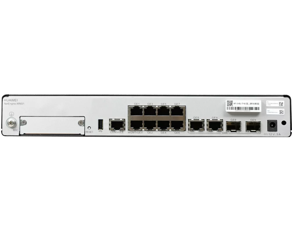 HUAWEI AR651 2xGE combo WAN 8xGE LAN 1xUSB2.0 1xMIC slot