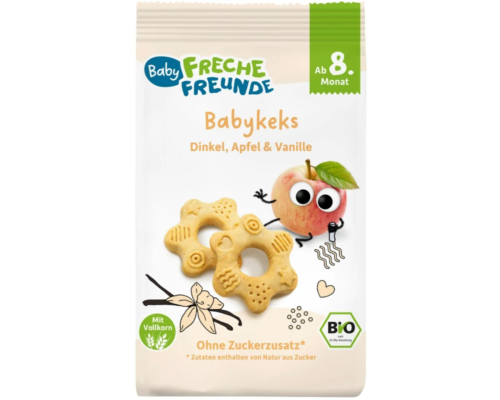 Freche Freunde Babykeks Bio Dinkel Apfel und Vanille 100 g