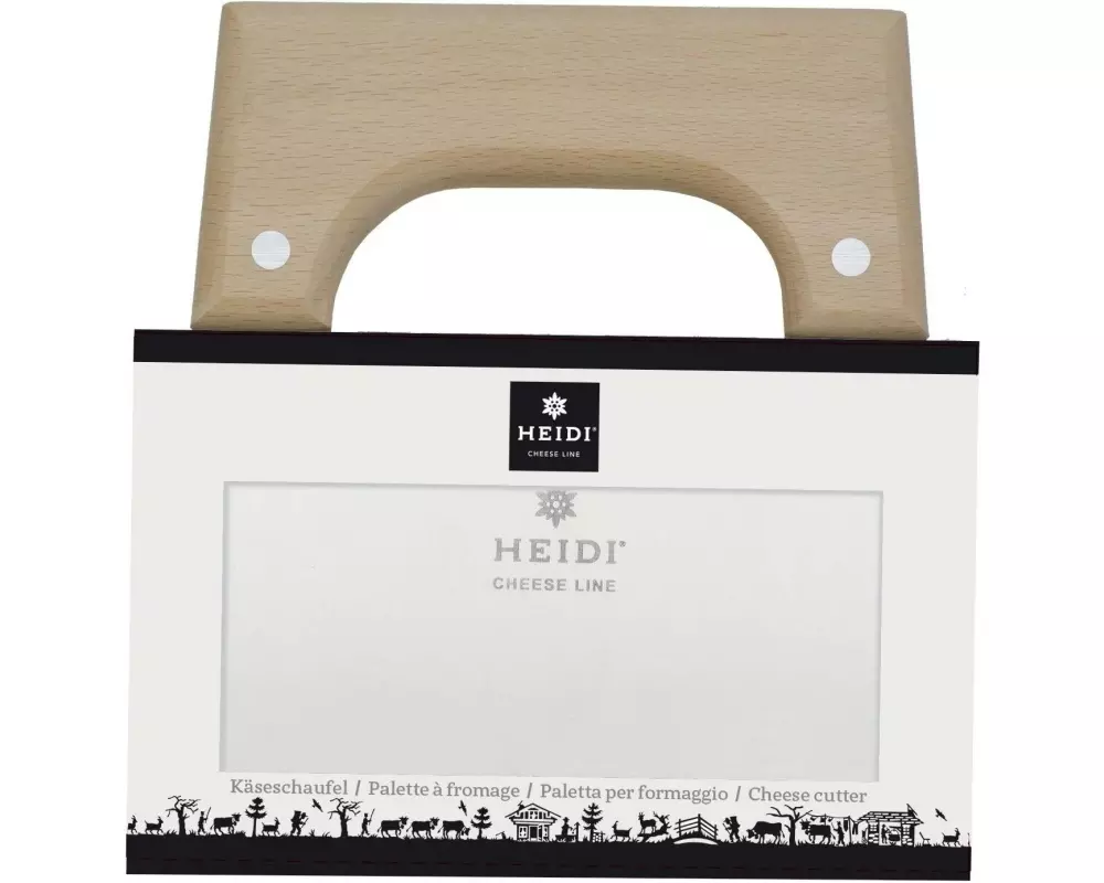 Heidi Cheese Line Line Käseschaufel Nature, 15 x 15cm, Inox und Buche