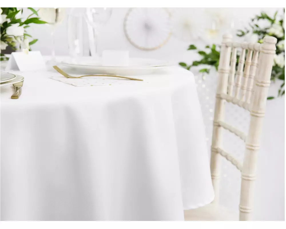 Partydeco Tischdecke Rund, Ø 230 cm, Weiss