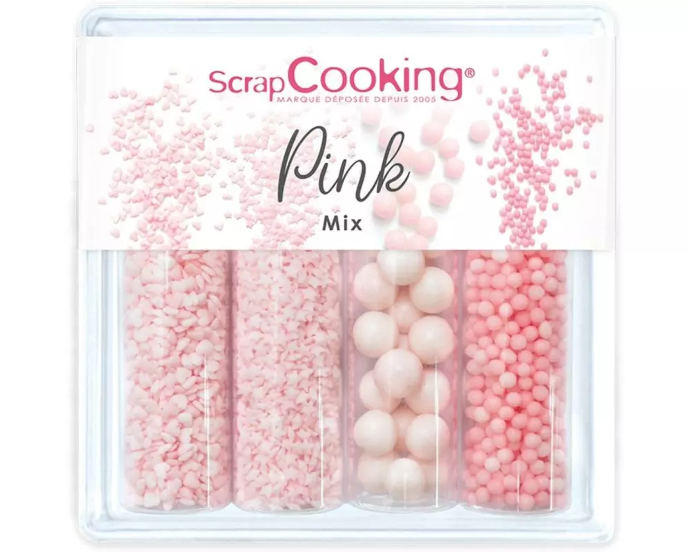 ScrapCooking Zuckerstreusel Mix Pink 68 g, 4 Stück